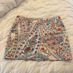 Sezane Colorful Paisley Mini Skirt